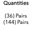 Quantities (36) Pairs (144) Pairs 